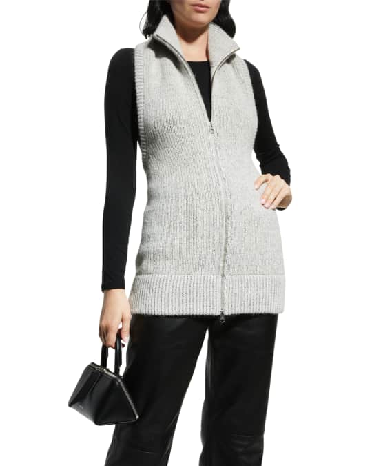 MM6 Maison Margiela Front Zip Sweater Vest | Neiman Marcus