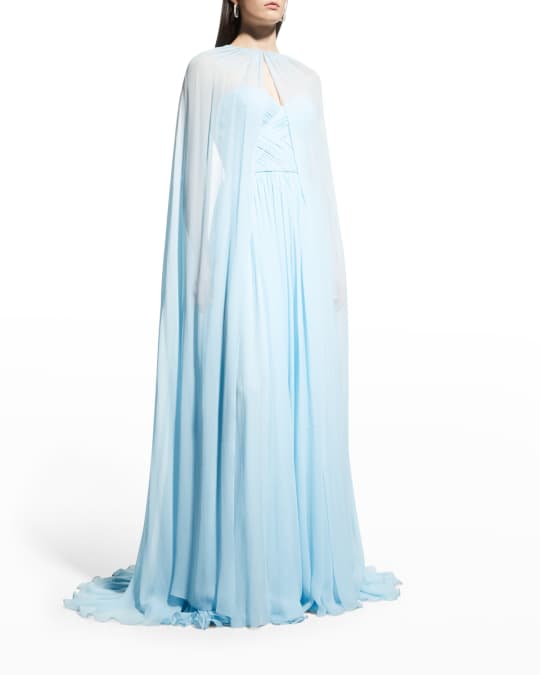 Floor-Length Chiffon Cape