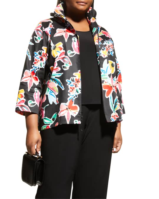 Plus Size Endless Summer Floral Print Jacket