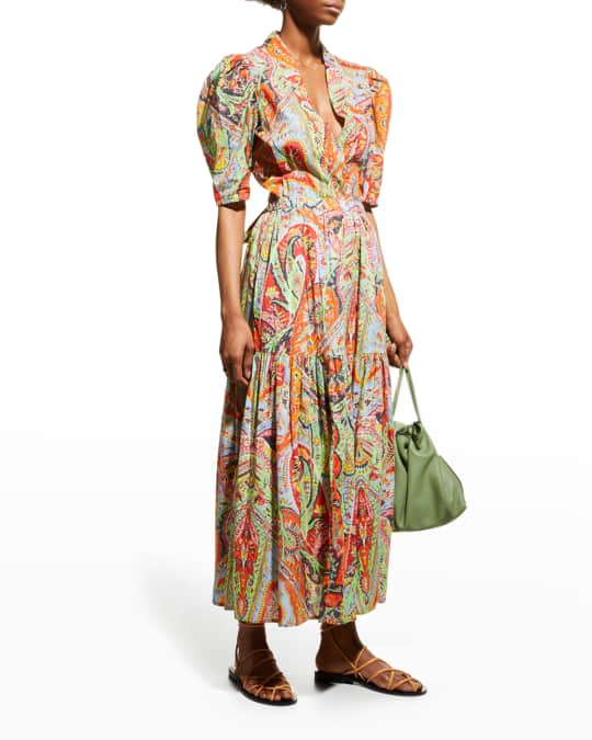 Rhode Connie Paisley-Print Cotton Maxi Skirt | Neiman Marcus