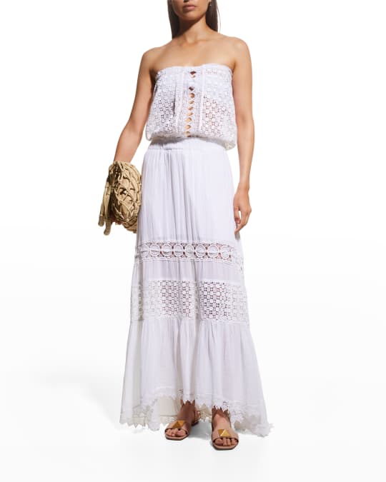Ramy Brook Kate Strapless Crochet Maxi Dress | Neiman Marcus