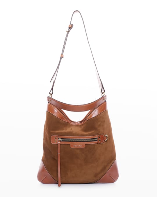 Isabel Marant Botsy Day Hobo Mix-Leather Shoulder Bag | Neiman Marcus