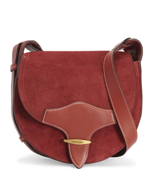 Isabel Marant Botsy Flap Suede Saddle Crossbody Bag Neiman Marcus
