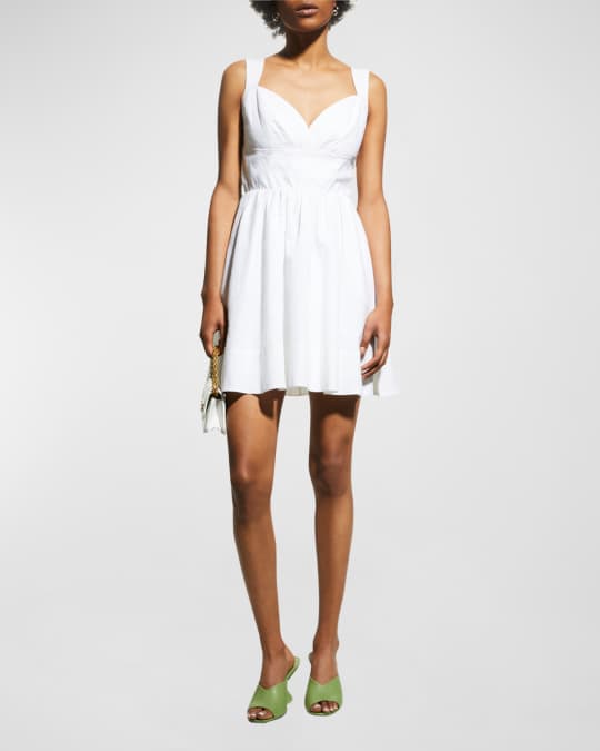 Milly Everlyn Smocked Linen Mini Dress | Neiman Marcus