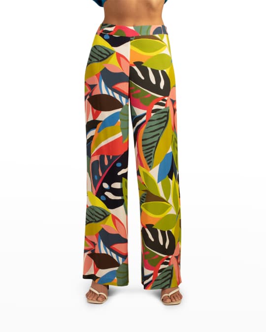 Long Weekend Botanical-Print Pants