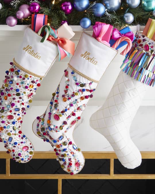Kim Seybert Jeweled Wave Christmas Stocking Neiman Marcus