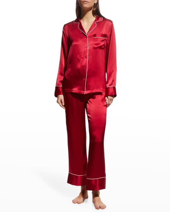 Neiman Marcus Long Silk Pajama Set Neiman Marcus