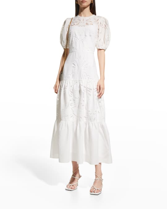 Shoshanna Soren Tiered Eyelet Lace Dress | Neiman Marcus