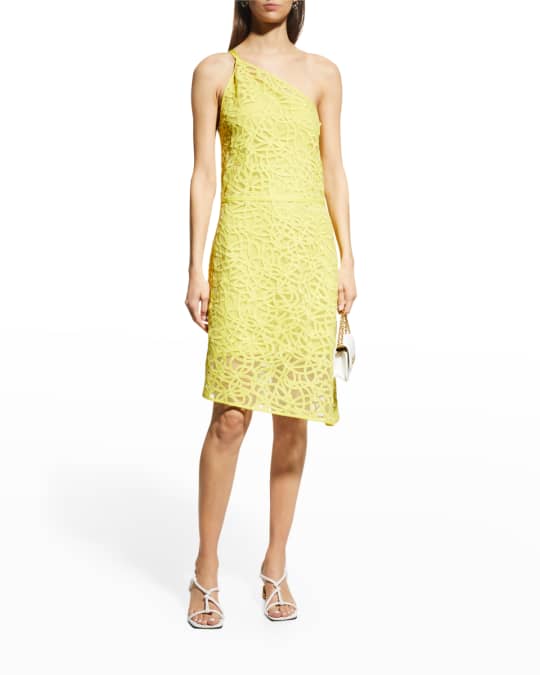 JW Anderson One-Shoulder Embroidered Asymmetric Dress