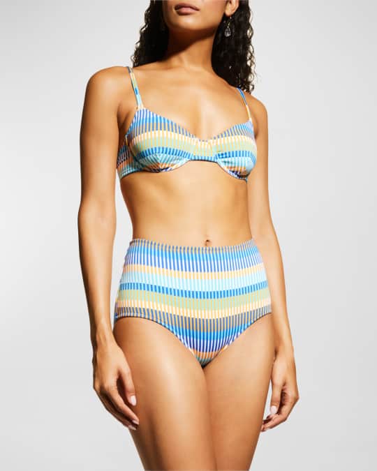 Solid and striped 2025 high waisted bikini