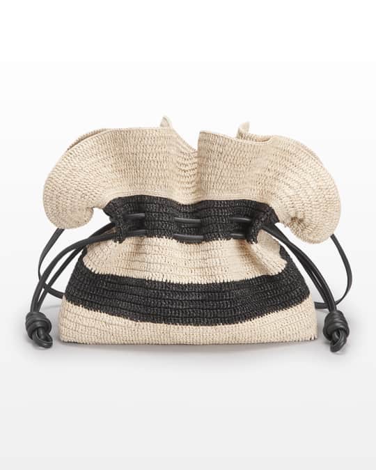Loewe x Paula's Ibiza Flamenco Striped Raffia Clutch Bag