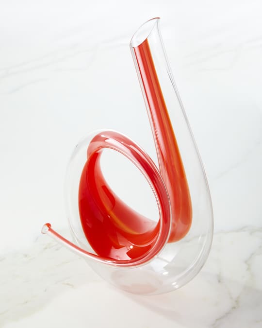 Red Stripe Horn Decanter 
