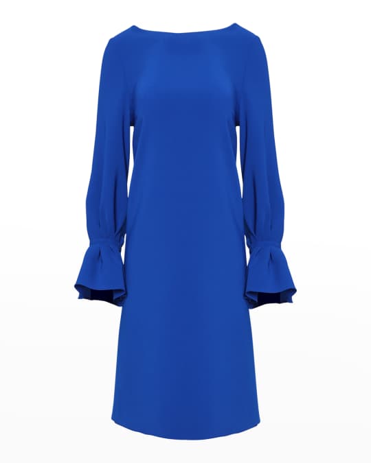 Carolina Herrera Ruffle Cuff Shift Dress Neiman Marcus