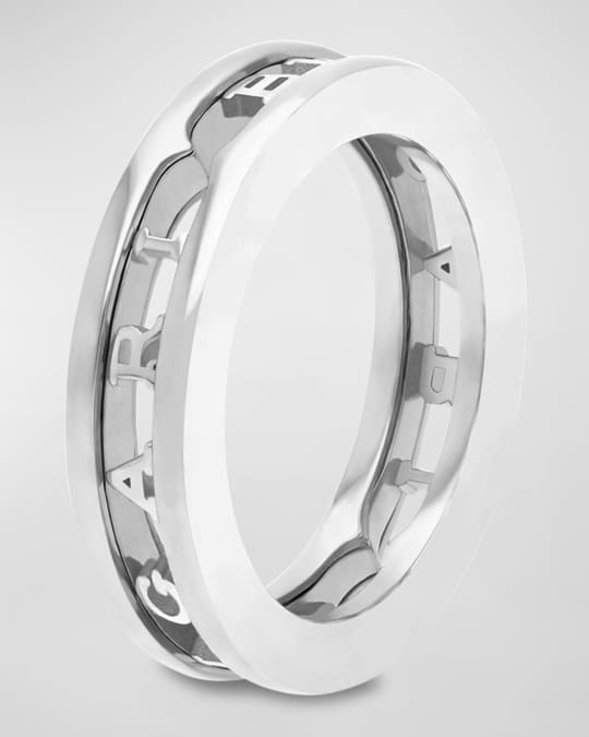 B.Zero1 White Gold 1 Band Logo Ring EU 50 US 6.25