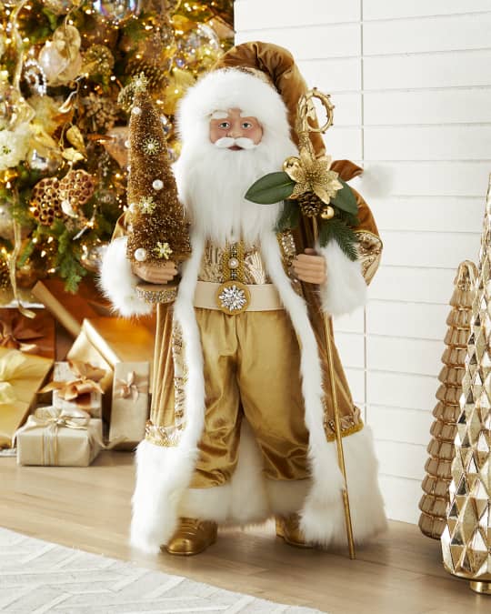 Neiman Marcus Golden Christmas Santa Decoration Neiman Marcus