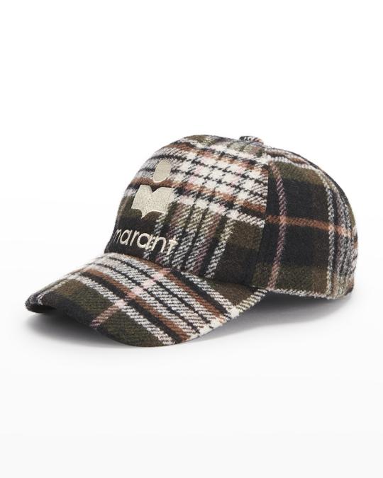 Isabel Marant Tyron Check Wool-Blend Baseball Cap | Neiman  display picture 3