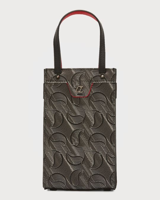 Christian Louboutin Men's Ruistote Nano Leather Monogram Tote Bag ...