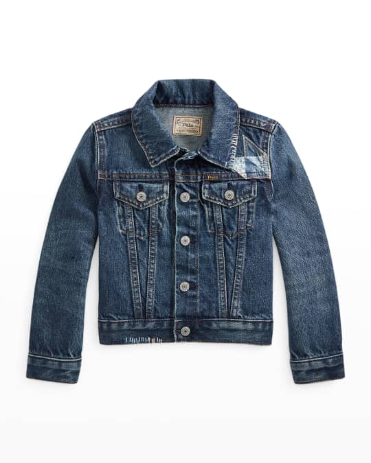 Ralph Lauren Childrenswear Girl's Patchwork Star Denim Jacket, Size 2-4 ...