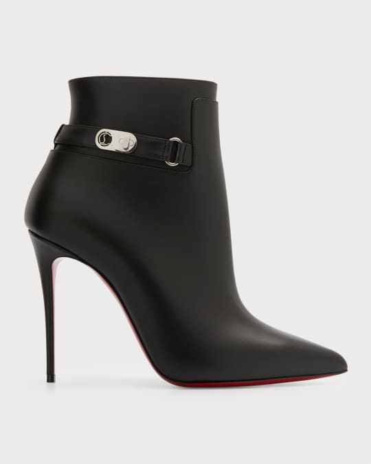 Christian Louboutin Lock So Kate Leather Red Sole Booties Neiman