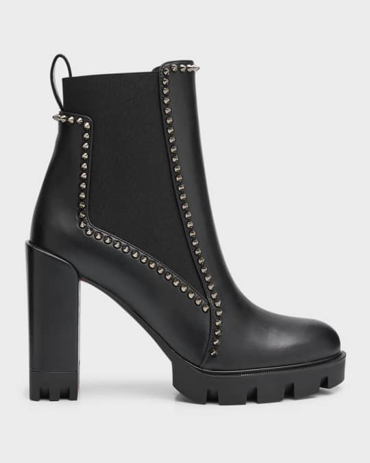 Spike Leather Chelsea Red Sole Booties