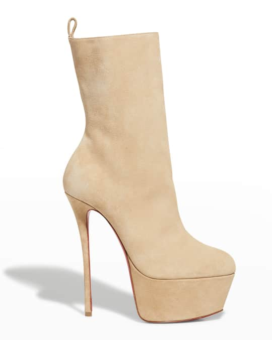 Christian Louboutin Dolly Leather Red Sole Platform Booties