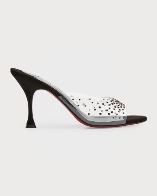 Christian Louboutin Degramule Strass Clear Red Sole Sandals