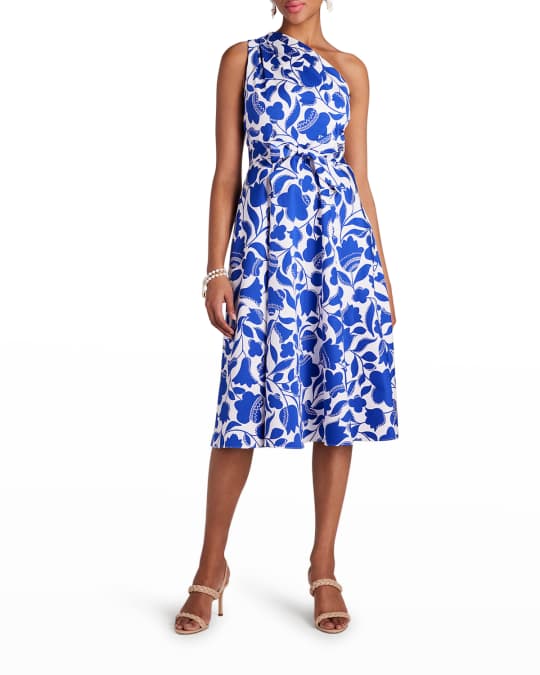 sabrina belted floral print zig zag dress