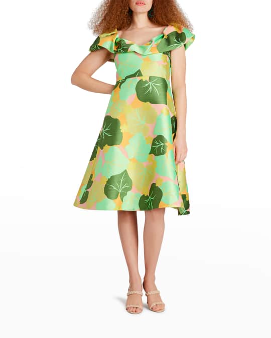 kate spade new york cucumber leaf print dress Neiman Marcus