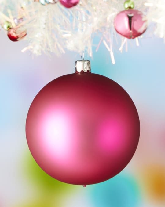 Neiman Marcus 4" Pink Matte Glass Ball Ornament Neiman Marcus