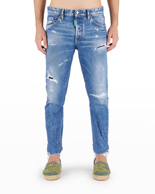 Denim Skater Jeans with Destructions main image 0