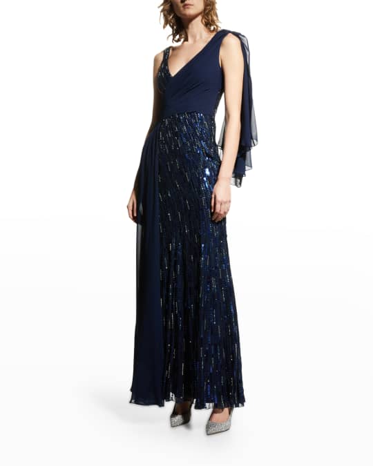 jenny packham navy beaded dress Margot Midi Beaded Dress in Porcelain Blue main image 0