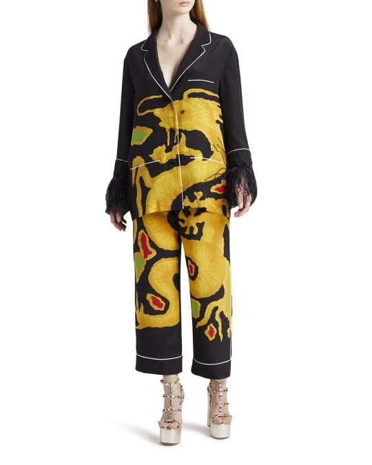 【関税込み】VALENTINO GARAVANI SILK PAJAMA SHIRT Valentino Floral silk pajama shirt Valentino