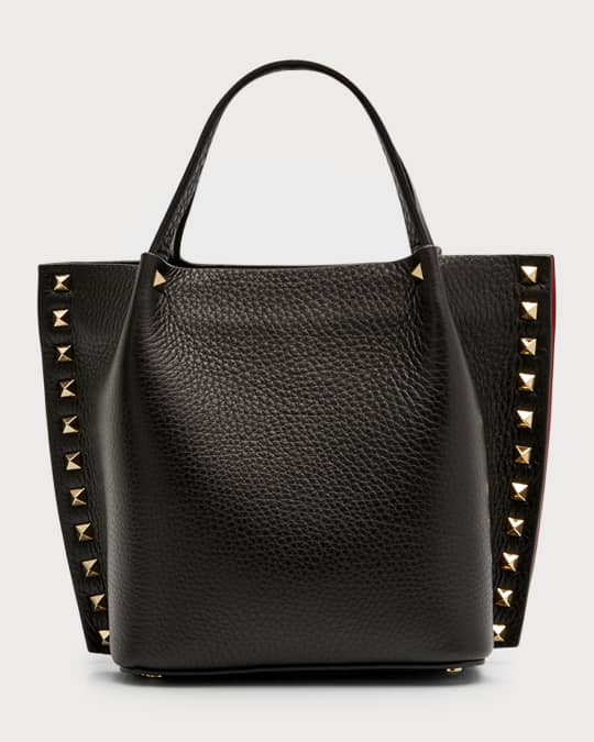 ROCKSTUD E/W HANDBAG IN MIRROR-EFFECT CALFSKIN