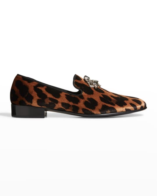 Giuseppe Zanotti Men's Lexoleo Naturale Velvet Leopard Loafers | Neiman  Marcus