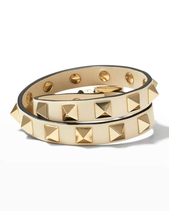 Valentino Leather DoubleWrap Bracelet Neiman Marcus