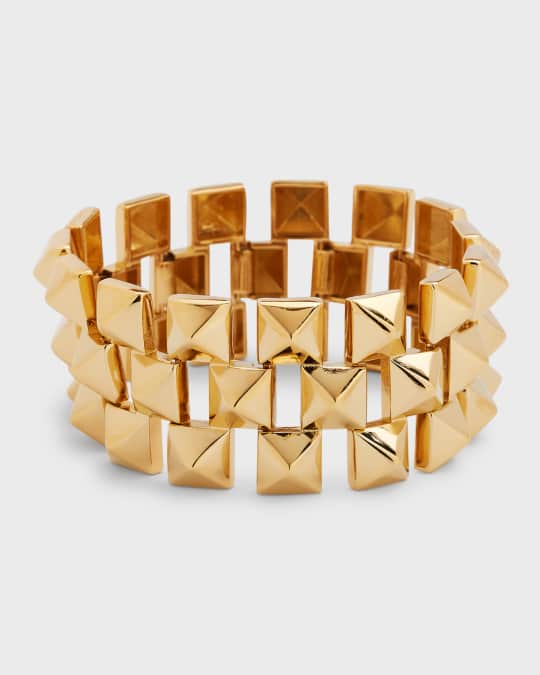 Valentino Garavani Rockstud Bracelet, Gold Neiman Marcus