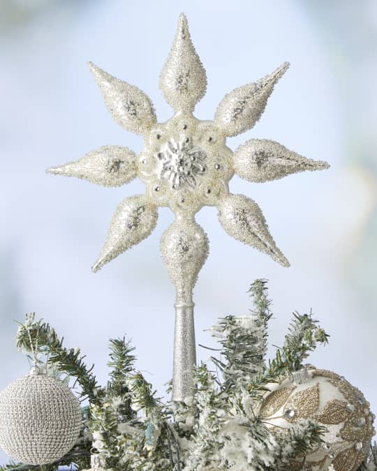 Neiman Marcus 13.39" Silver Shiny Glitz and Glamour Holiday Tree Topper