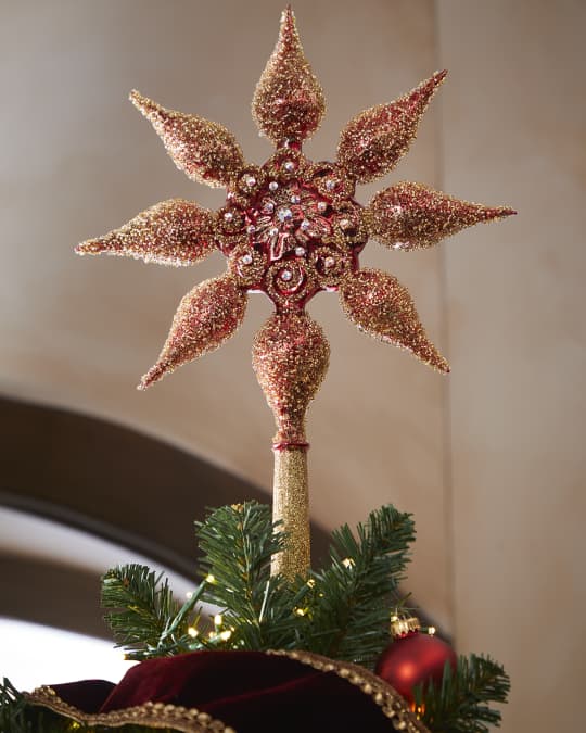 Neiman Marcus 13.39" Bordeaux Shiny Glitz and Glamour Holiday Tree