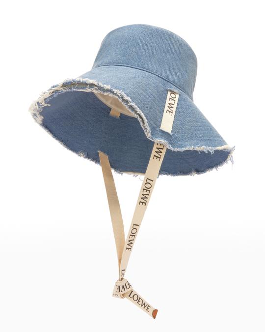 LOEWE Frayed Denim Bucket Hat | Neiman Marcus display picture 1