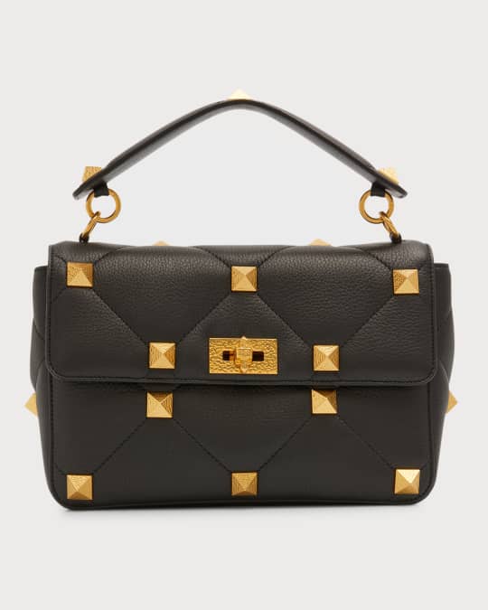 Valentino Garavani Large Roman Stud Leather Shoulder Bag