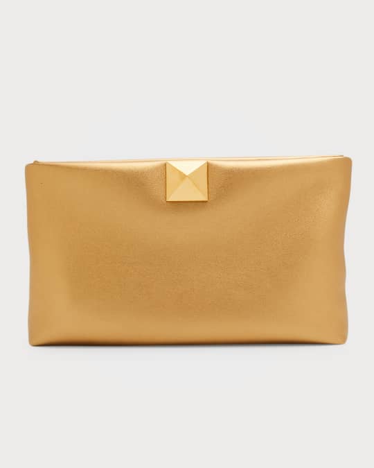 Valentino gold clutch bag deals