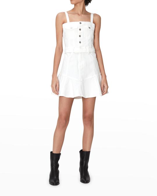 Denim Button-Front Mini Dress