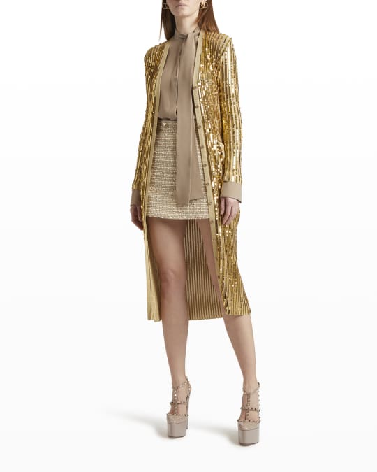 Metallic long cardigan deals