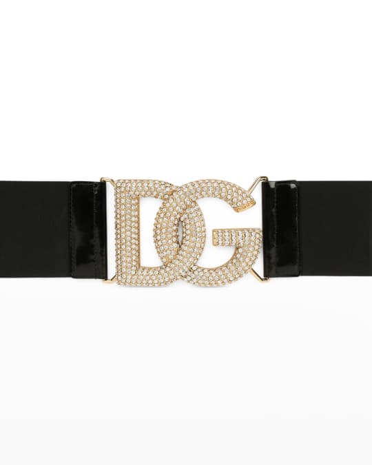 Dolce Gabbana Crystal DG Logo Elastic Buckle Belt Neiman Marcus