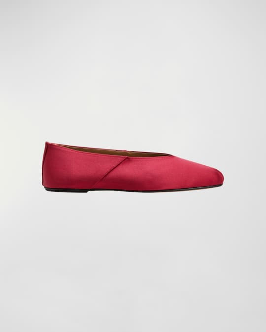 THE ROW Satin Ballerina Flats Neiman Marcus