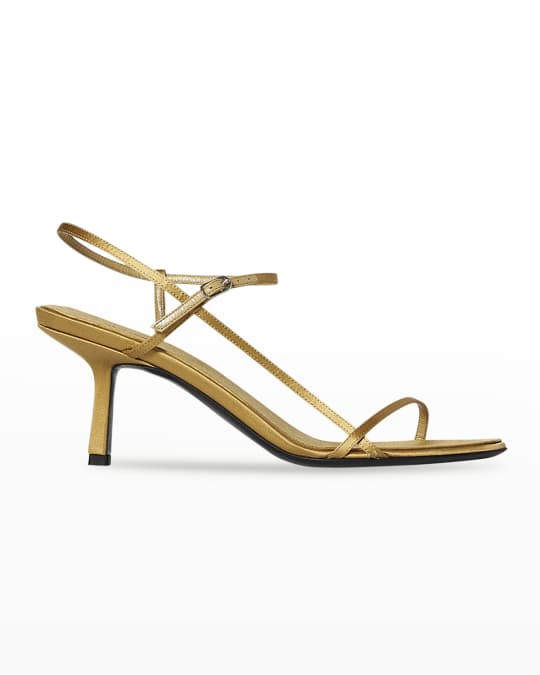 THE ROW Bare Satin Asymmetrical Slingback Sandals | Neiman Marcus