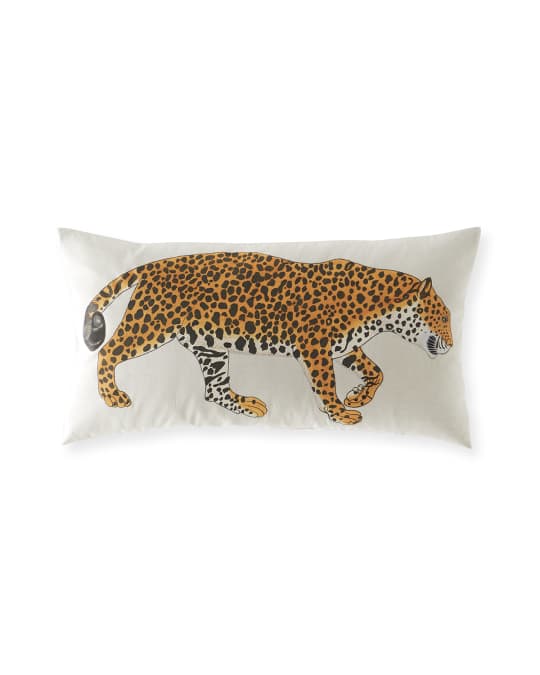 John Robshaw Leopard Bolster Pillow, 17" x 32" Neiman Marcus