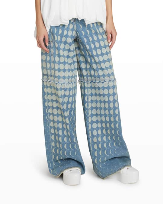 Loewe x Paula's Ibiza Moon Wide-Leg Denim Cargo Trousers