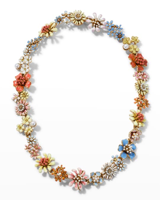 Oscar de la renta flower necklace shop