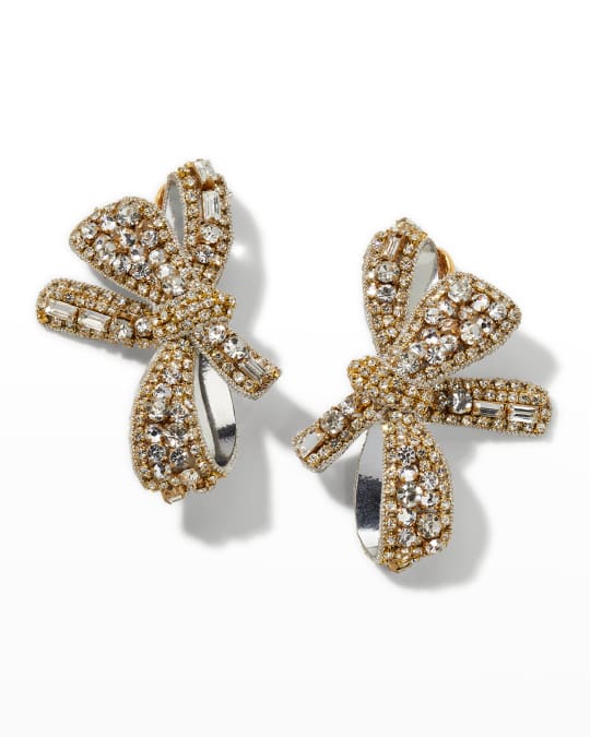 Oscar de la Renta Crystal Bow Earrings | Neiman Marcus